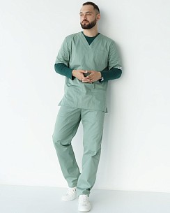 Комплект: медицинский костюм мужской Гранит + медицинский лонгслив мужской #1
